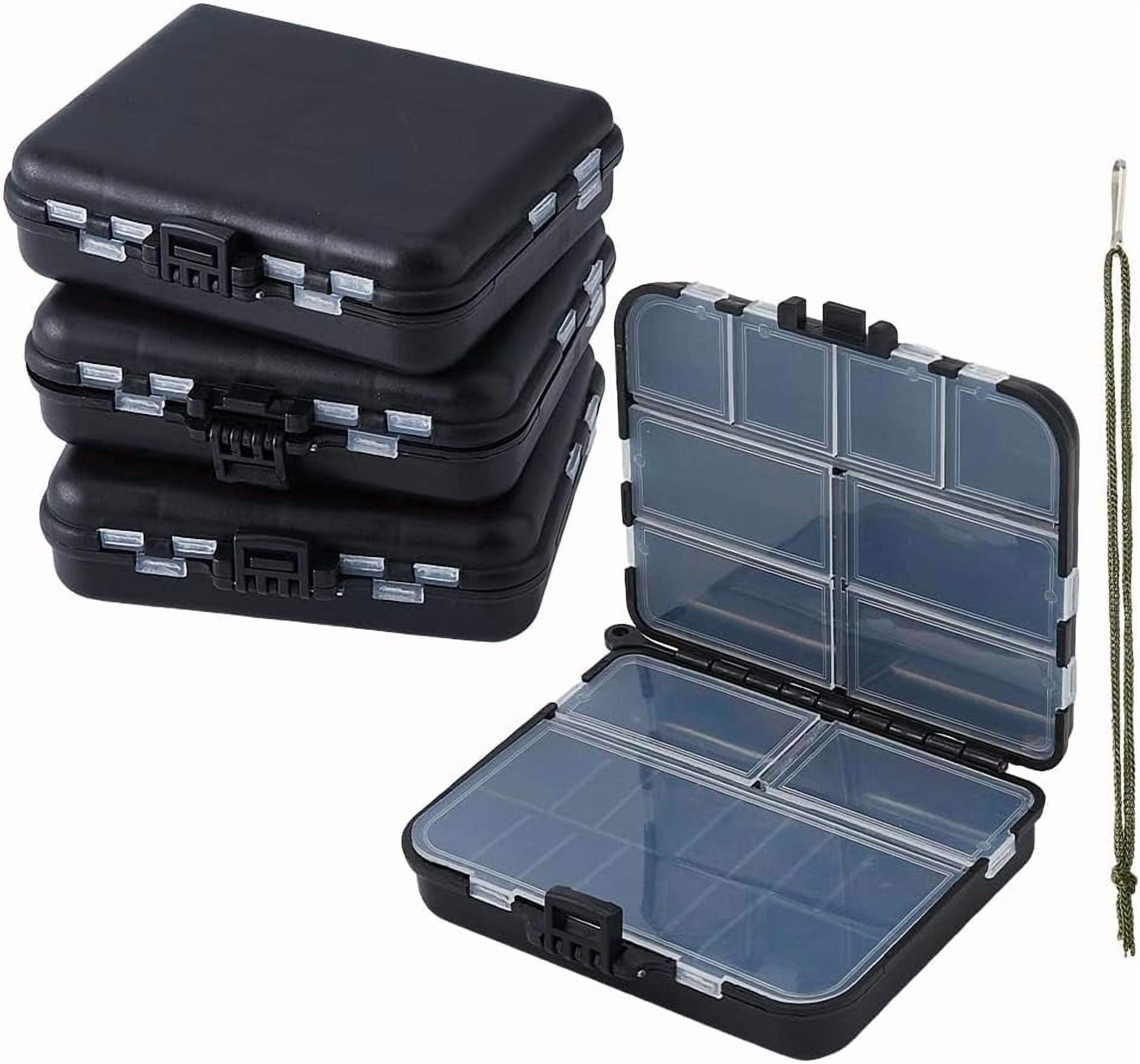 compartment tackle box for lures 4Pcs Fishing Tackle Box Organizer Multi-Compartment Fishing Tackle Box  Plastic Carrying Case Fish Hooks Bait Organizer Container Tackle Organizer