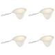 4Pcs Flannel Cloth Reusable Coffee Filter,Cone Shaped,Stainless Steel Handle,For Coffee Maker,Beige