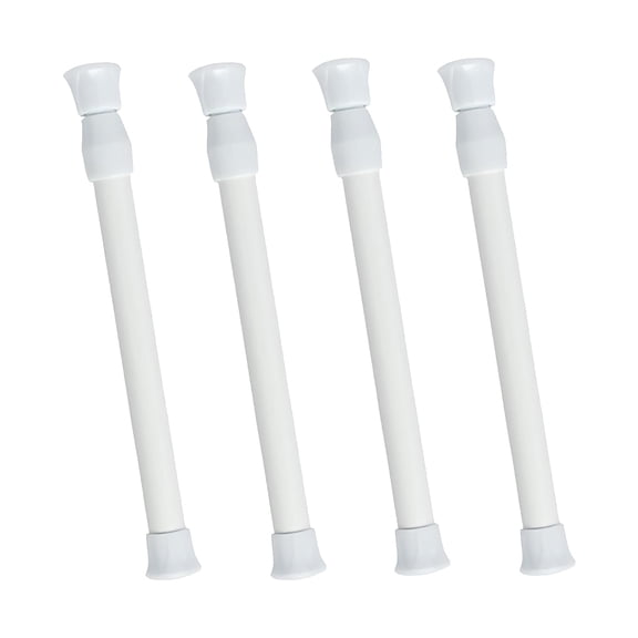 4Pcs Flexible Tension Shower Rods Expandable PVC Structure Space Saving Bathroom Organization