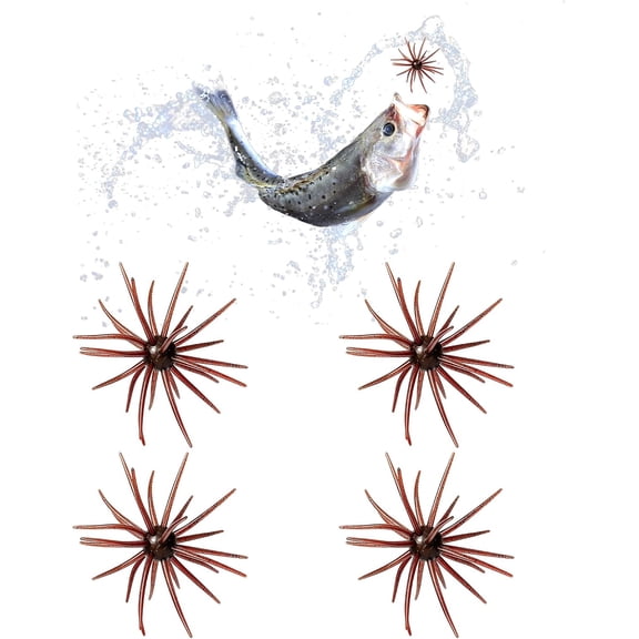 4Pcs Floating Sea Urchin Soft Lure - Super Urchin Bait with Tentacles, TPE Finesse Baits for Bass Fishing, Multi-Species Lures for Drop Shot, Wacky Rig, Neko Rig, Durable & Lifelike Fishing Lures