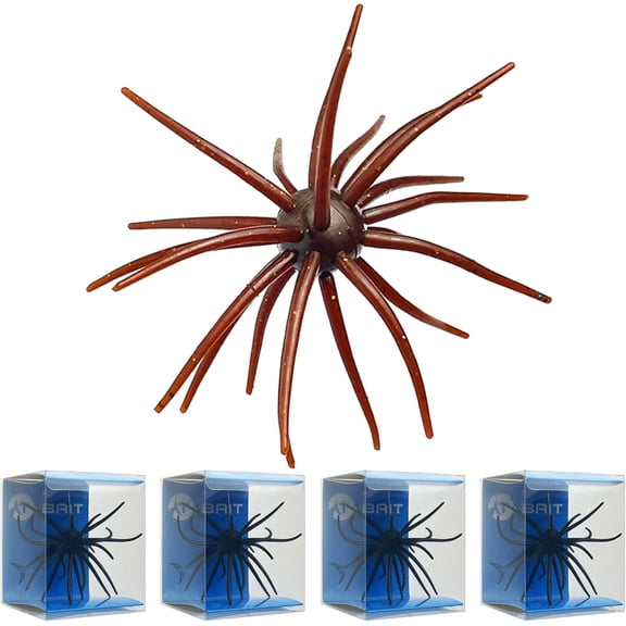 4Pcs Floating Sea Urchin Soft Lure | Tentacle Creature Lure, 1.57" TPR Finesse Baits, 5 Colors, Ideal for Bass Fishing with Drop Shot, Wacky Rig, Neko Rig