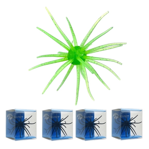 4Pcs Floating Sea Urchin Soft Lure | Tentacle Creature Lure, 3.94" TPR Finesse Baits, 6 Colors, Ideal for Bass Fishing with Drop Shot, Wacky Rig, Neko Rig