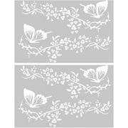 4Pcs Floral Butterfly Decals Butterflies Kissing Flowers Car Decal Reflective Vinyl Waterproof Sticker Women Car Stickers