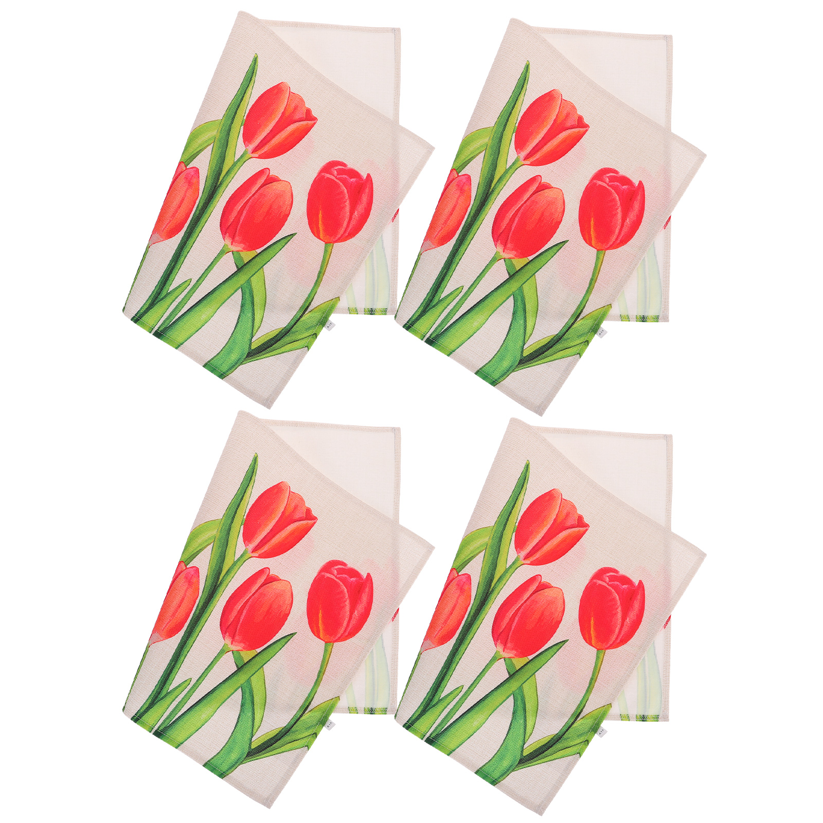4Pcs Floral Pattern Mats for Tableware Nonskid Placemats Practical