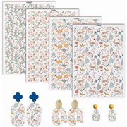 4Pcs Flower Ceramics Clay Transfer Paper 4 Styles Underglaze Transfer Decals Ceramic Decals Pottery Ceramics Clay Transfer Paper for Jewelry Making Overglaze Enamel Decal Waterslide Decal for diy