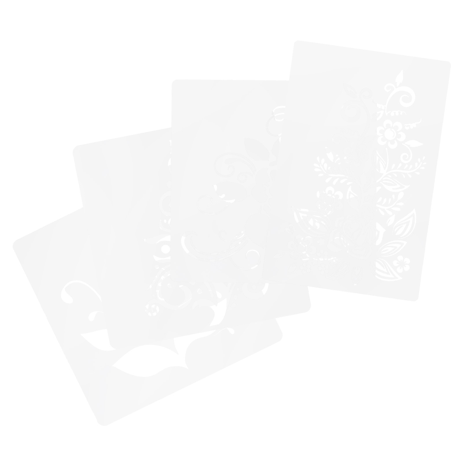 4Pcs Flower Painting Stencils Wall Art Drawing Templates Wall Art