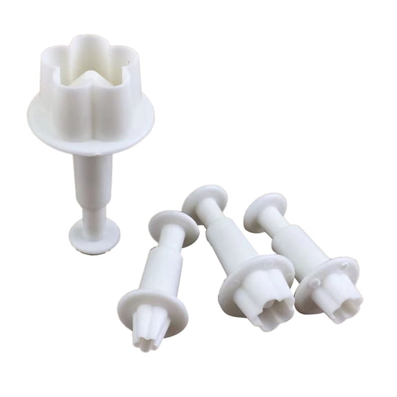 4Pcs Flower Plunger Cookie Cutter Blossom Flower Cake Fondant Mold Plastic Cake Decorating Tools Baking Accessories