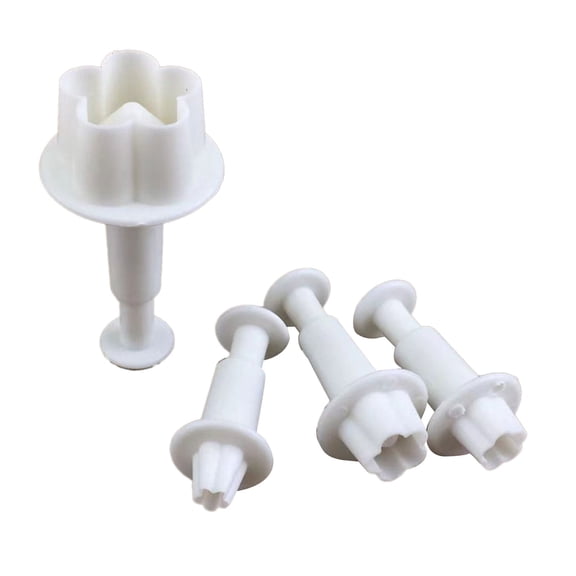 4Pcs Flower Plunger Cookie Cutter Blossom Flower Cake Fondant Mold Plastic Cake Decorating Tools Baking Accessories