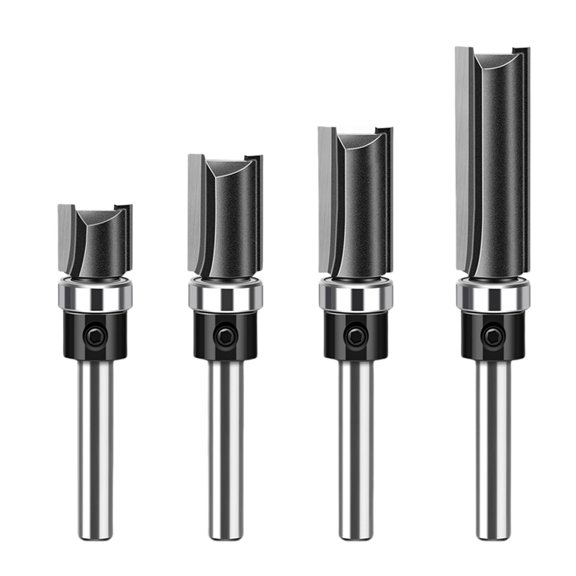 4Pcs Flush Trim Bit With Bearing Routers Bit Woodworking Milling Cutter For Wood Bit End Milll Tool for Woodworking
