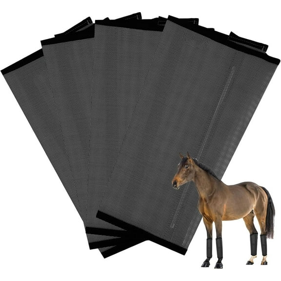 4Pcs Fly Boots for Horses, Breathable Plastic Mesh Design, Horse Supplies for Reduce Stomping, Hoof Damage & Leg Fatigue (Gray)