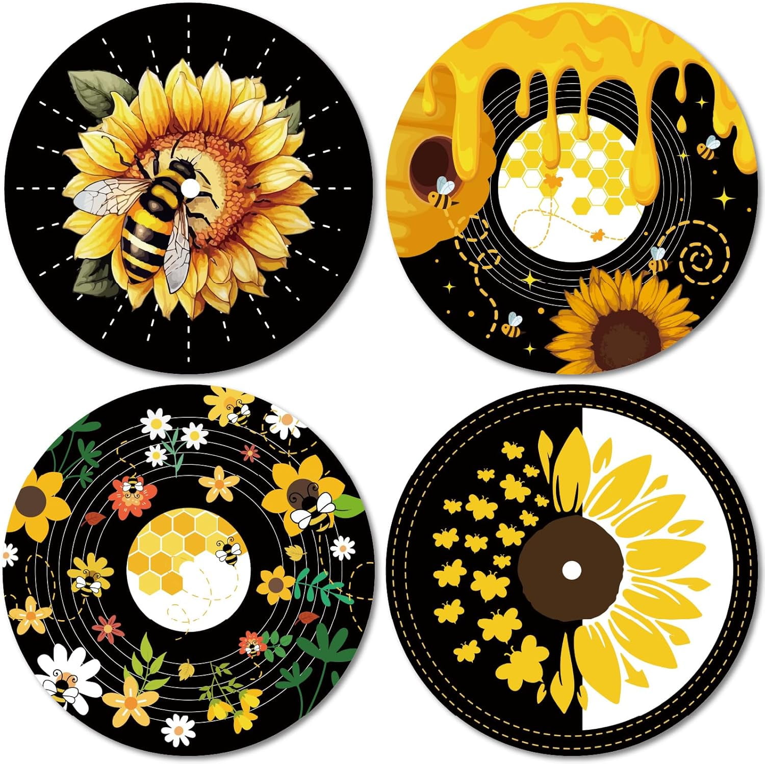 4Pcs Foam Discs Home Display Decorations Bees 295mm Hole: 15mm