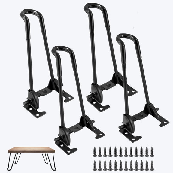 4Pcs Foldable Hairpin Legs, 8 Inch Folding Metal Black Heavy Duty Furniture Legs for Home DIY Projects, Bench, Coffee Laptop Table, Mini Computer Desk, Easy Install Table Leg-8 inh/20m