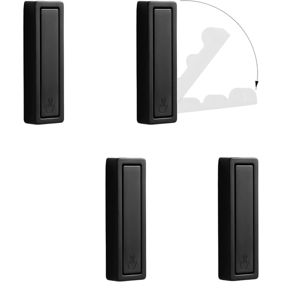 4Pcs Foldable Hooks Wall Mount Zinc Alloy, Bathroom Wall Hook Retractable for Hanging Clothes, Keys, Towels, Folding Hooks with Fixing Accessories (Black)