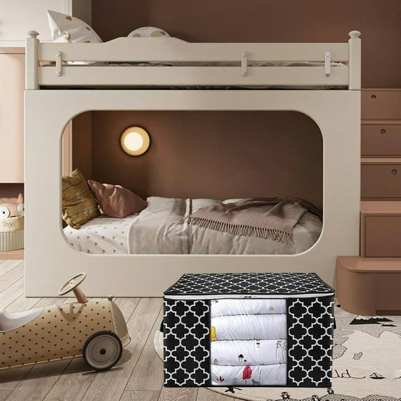 4Pcs Foldable Storage Clothes Bins Closet Bags-Containers Organizer Boxes Clothing Bin Organization for Organizing Blanket Pillow Sheet Sweater,Foldable Fabric Bedroom Small Storage Totes With Lids