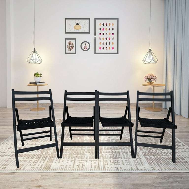 4Pcs Folding Chairs Wooden Foldable Chairs Outside Indoor Special
