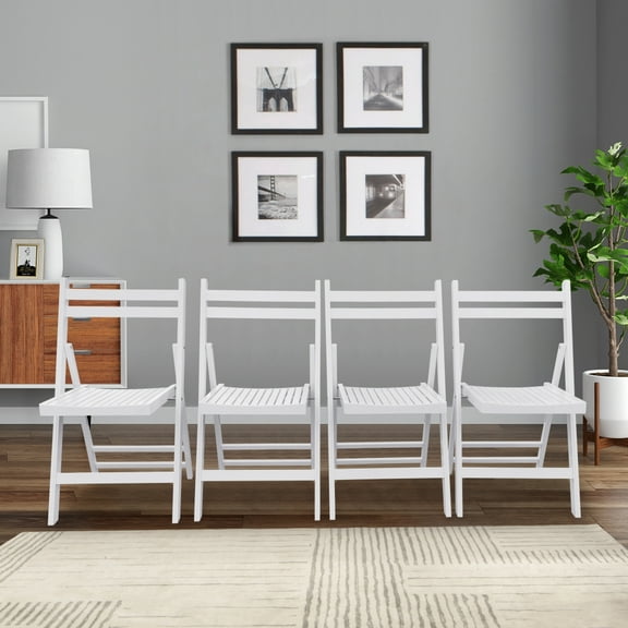 4Pcs Folding Chairs, Wooden Foldable Chairs,Outside Indoor Special Event Chair,Wedding Chair,Comfortable Slatted Seat Patio Chair,for Kitchen Wedding Patio Garden