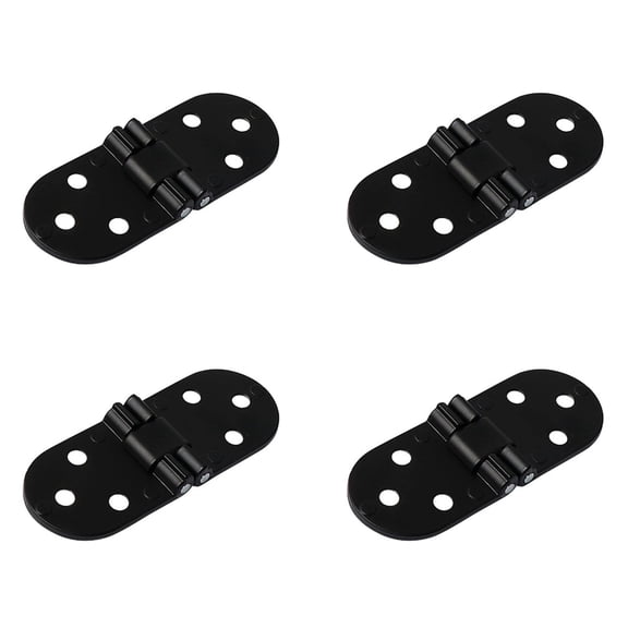 4Pcs Folding Flip Top Hinge Round Edge 180 Degree Zinc Alloy Door Hinge Folding Table Hinges Tray Backflap Hinges for Table Cabinet Closet Door Furniture, Silver
