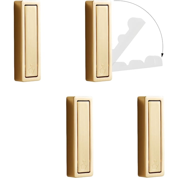 4Pcs Folding Wall Hooks, Folding Gold Hooks with Fixing Accessories, Folding Coat Hooks for Hanging Clothes, Keys, Towels (Gold)