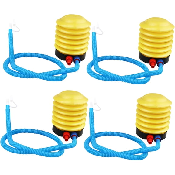 4Pcs Foot Pump for Air Mattress Portable Bellow Pump for Inflatables Dual Function Inflator Deflator with Flexible Tube for Yoga Balls Pools and Camp Beds