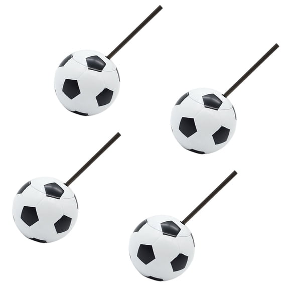 4Pcs Football Themed Plastic Drinking Cups 450ml Each Practical Plastic For Sports Fan And Family Gatherings