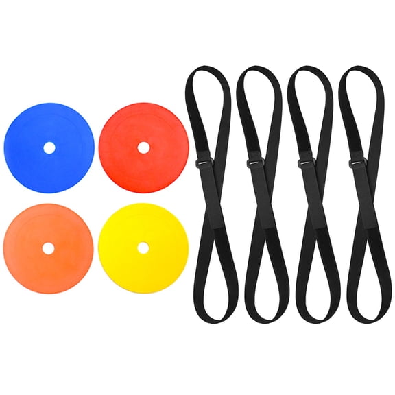 4Pcs Football Training Targets Plate Practice Tool Soccer Goal Targets Football Training Disc with Adjustable Straps