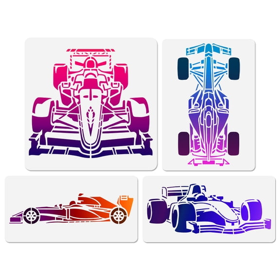 4Pcs Formula Cars Stencils