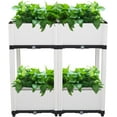 thumbnail image 1 of 4Pcs Free Splicing Injection Planting Box Outdoor Plant Box for Flowers and Vegetables Fruits (White), 1 of 18