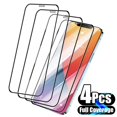 4Pcs Full Cover Protective Glass For iPhone 11 12 13 14 Pro Max Screen