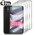 4Pcs Full Cover Protective Glass On For iPhone 14 11 12 13 Pro Max