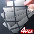 4Pcs Full Cover Tempered Glass For iPhone 11 12 13 14 Pro Max Screen