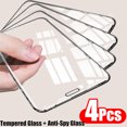 4Pcs Full Cover Tempered Glass For iPhone 11 12 13 Pro Max Screen