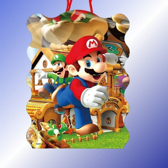 4Pcs Fun Mario Bros Anime Pull String Piata Toy for Kids | Candy-Filled Birthday Party Game - No Bats, Just Pull! Safe & Easy Pinata Opening
