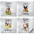 thumbnail image 1 of 4Pcs Funny Chicken Hand Towels Rustic Rooster Farmhouse Kitchen Dish Towels 24 x 16 Inch Microfiber Absorbent Soft Hand Tea Dishcloths, 1 of 9