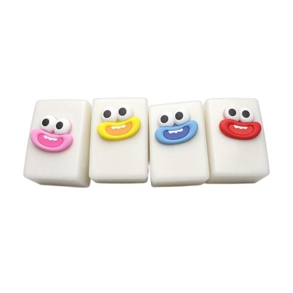 4Pcs Funny Face Slow Rising Squishy Toys, 4.72 x 3.15 Inch Cute Squeeze Stress Relief Blocks, Soft TPRA Fidget Sensory Toy for Kids Adults, Random Color