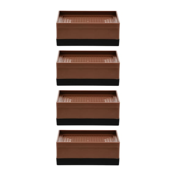 WEAVILUX 4Pcs Brown Table Risers Strong Plastic TPU Furniture Risers Non Pads for Chairs Sofa Bed