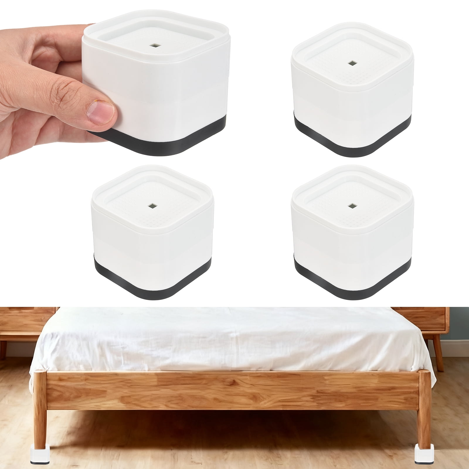 4Pcs Furniture Risers, Adjustable Bed Risers Lifts Height 2