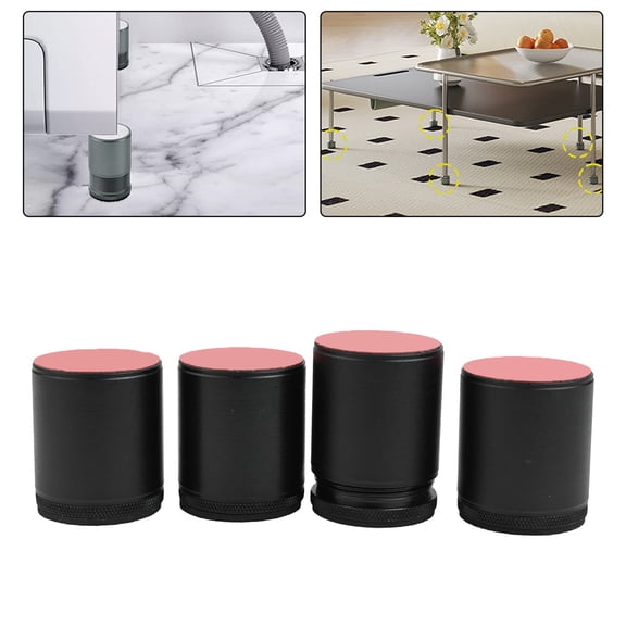 4Pcs Furniture Risers Bed Feet Adjustable Height Non-Slip Furniture Feet Mats Grey Smile Home