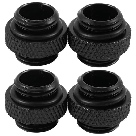 4Pcs G1/4 Mini External Thread Male to Male Water Cooling Rotary Fitting Adapter Black