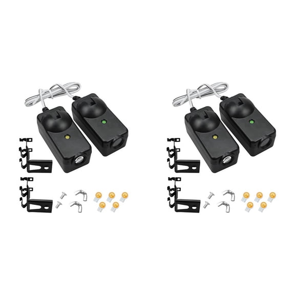 4Pcs Garage Door Opener Sensor Beam Eyes Fit for with Brackets