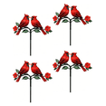 thumbnail image 1 of 4Pcs Garden Art Metal Cardinal Stake – Red Cardinal Red Bird on Ground Spike, Outdoor Decorative Ornament for Easy Installation in Soil & Flower Beds, 1 of 5