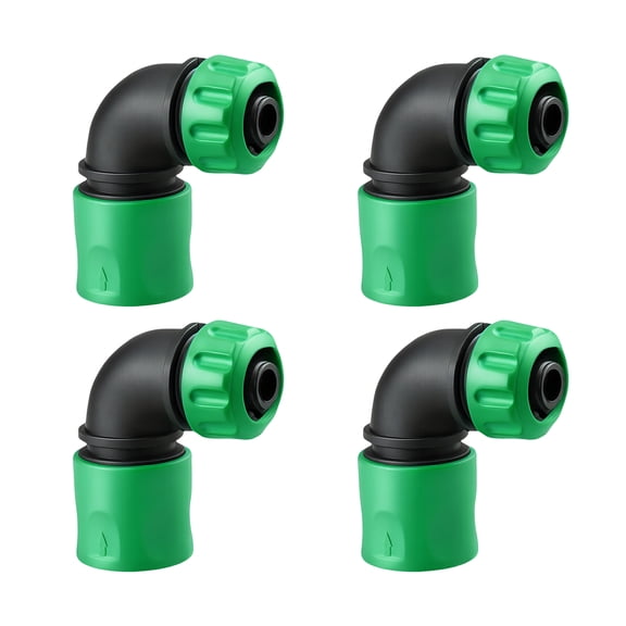 4Pcs Garden Hose Quick Connectors 90 Degree Elbow ABS Water Fittings Suitable For Irrigation Vehicle Washing Outdoor Use