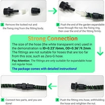 4Pcs Garden Hose Repair Kits, Plastic Flex Hose Repair Kit, Male and Female Hose End Repair Fittings/Connector, 3/4 Inch Rubber Gaskets for Garden Hose, Black