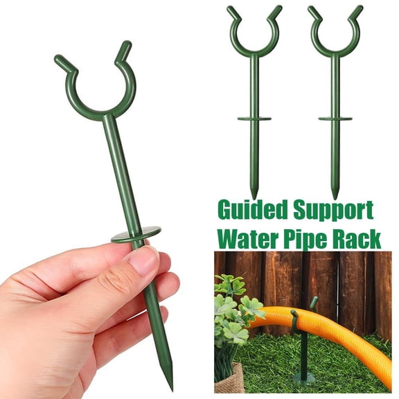 4Pcs Garden Hose Stakes, Heavy Duty Plastic Hose Holder Brackets, Outdoor Hose-Guide Stakes Support Tool for Lawn & Yard Sprinkler Gardens Irrigation Supplies
