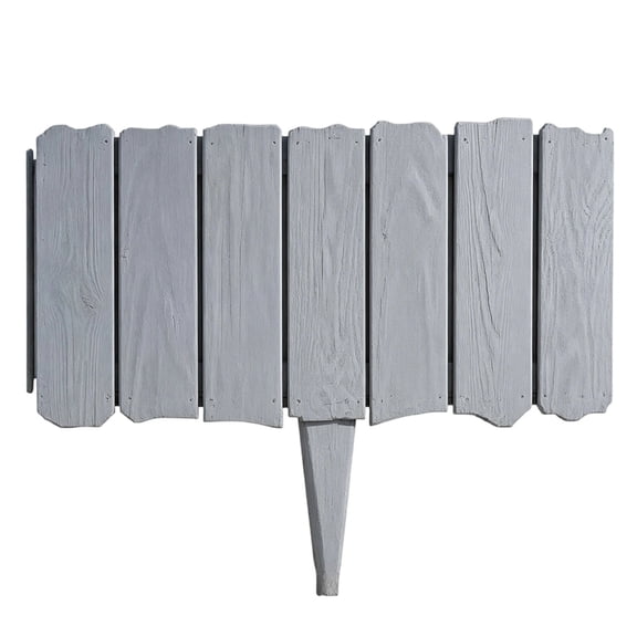 4Pcs Garden Landscape Edging Flexible Wood Look Border, Interlocking Weather Resistant Fence Panels, DIY Splicable Lawn Edging for Flower Beds, Yard Pathways & Tree Rings