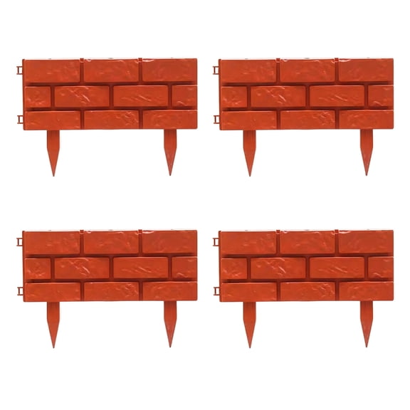4Pcs Garden Retaining Fence Stone Look Border Panels Garden Edging Border for Yard Patio Pathway