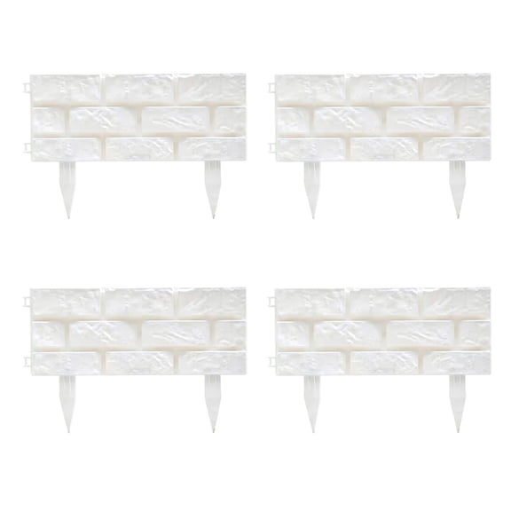 4Pcs Garden Retaining Fence Stone Look Border Panels Garden Edging Border for Yard Patio Pathway