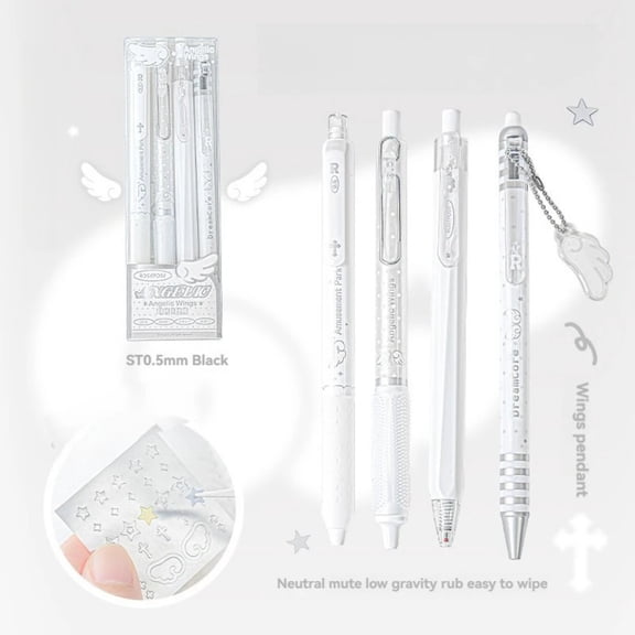 4Pcs Gel Pens,0.5mm Quick Dry Black Ink,Fine Point Smooth Writing Penudent Specific Neutral Pen