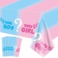4Pcs Gender Reveal Tablecloth - Gender Reveal Table Decorations ...