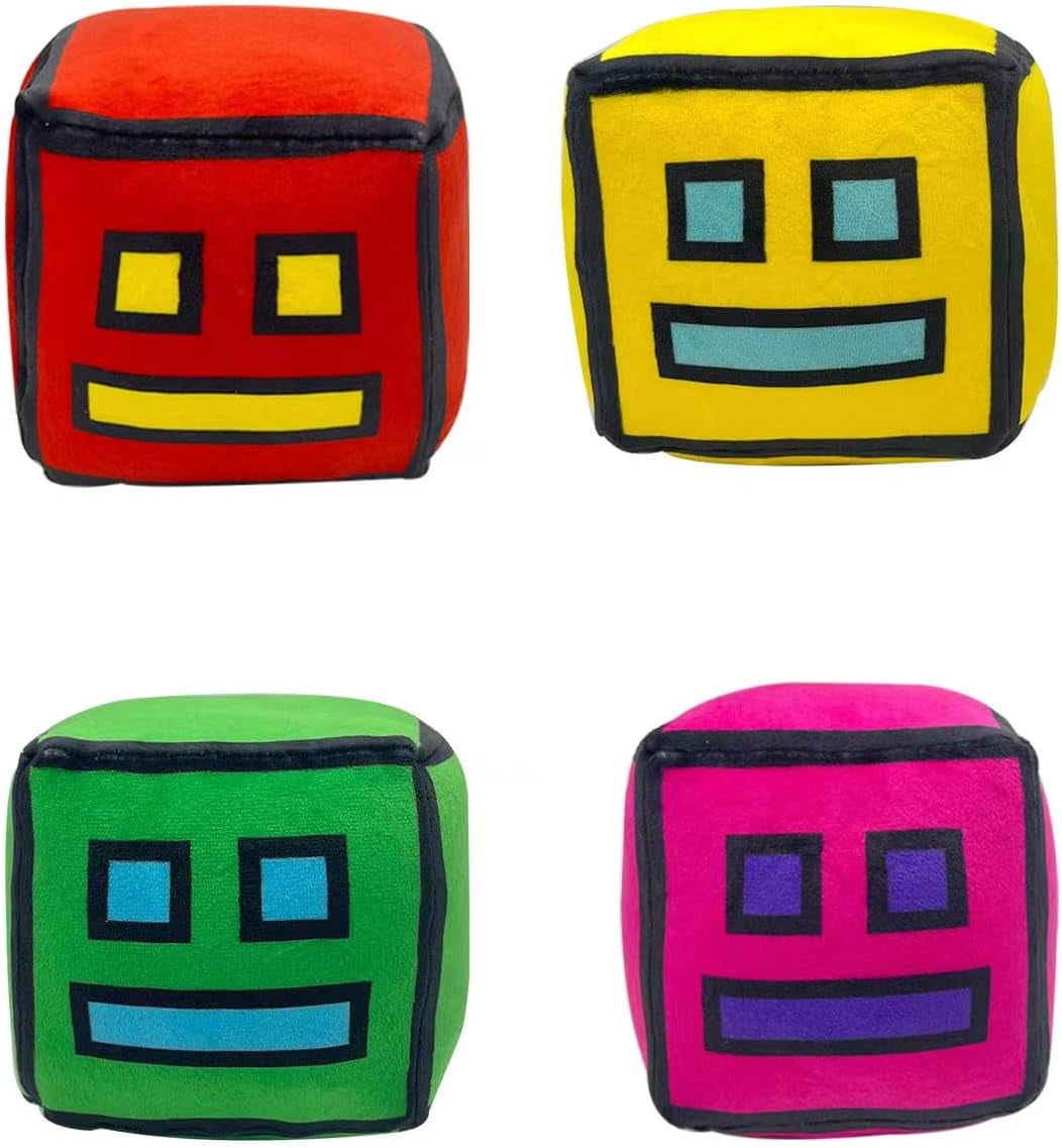 Square Toy Color 4Pcs Geometry Game Plush Toy Set, Stuffed Color Square Plushie Doll ...