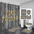 thumbnail image 1 of 4Pcs Get Naked Sunflower Shower Curtain Sets Floral Green Bathroom Set Decor with Non-Slip Rugs Bath U-shaped Mat Toilet Lid Cover Country Flower Bathroom Curtains Shower Set with 12 Hooks, 1 of 7